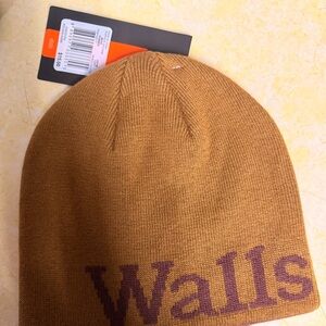 Walls Knit Beanie - Caramel with Purple Logo